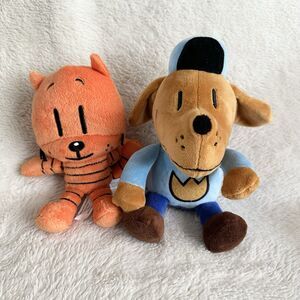 Merry Makers Dog Man Plush Toy 9” Li’l Petey Cat 8” Stuffed Animal
